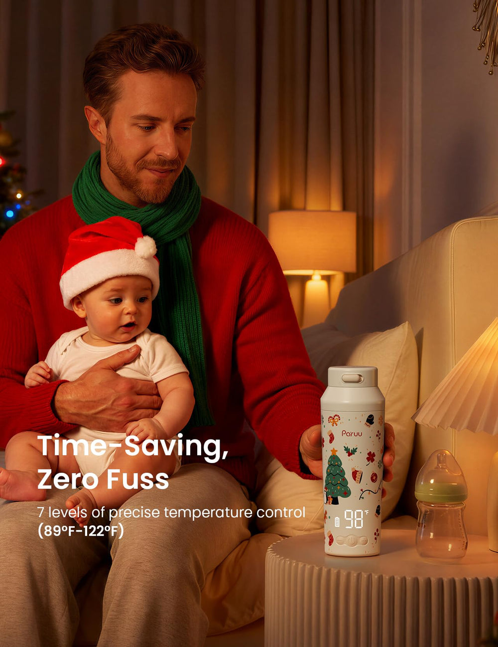 Paruu warmer with 7-temp settings, precise milk temperature control.