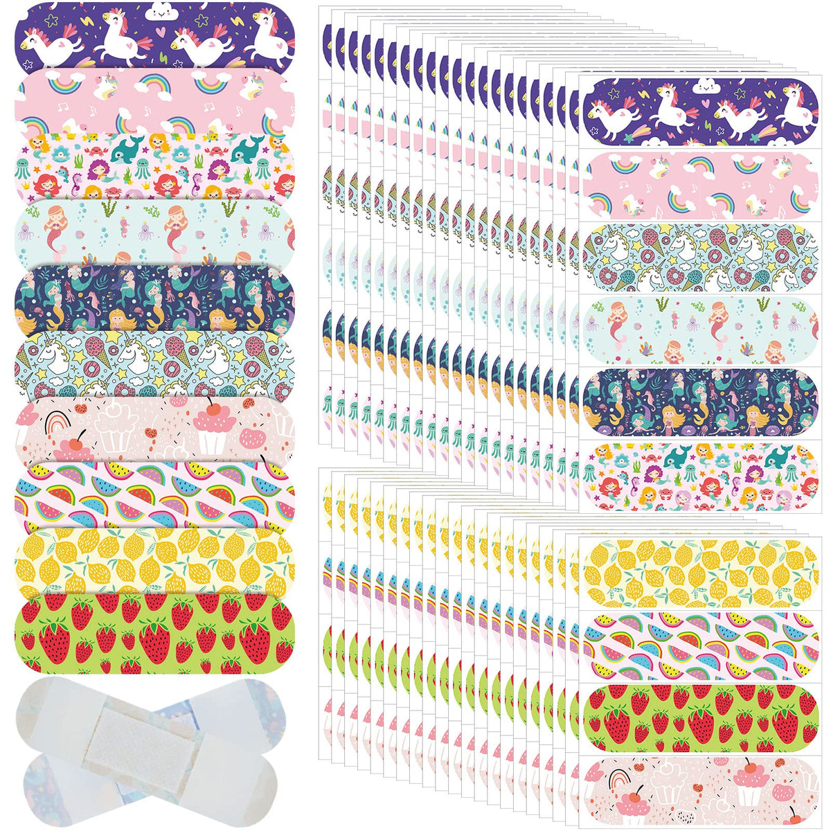 Patelai kids bandages bulk 300-pack with colorful cartoon patterns for quick wound care