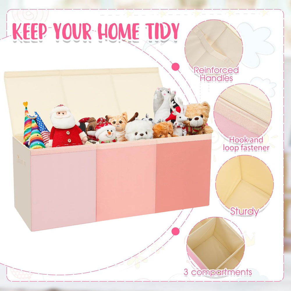 Patelai large toy bin with removable dividers for simple organization.