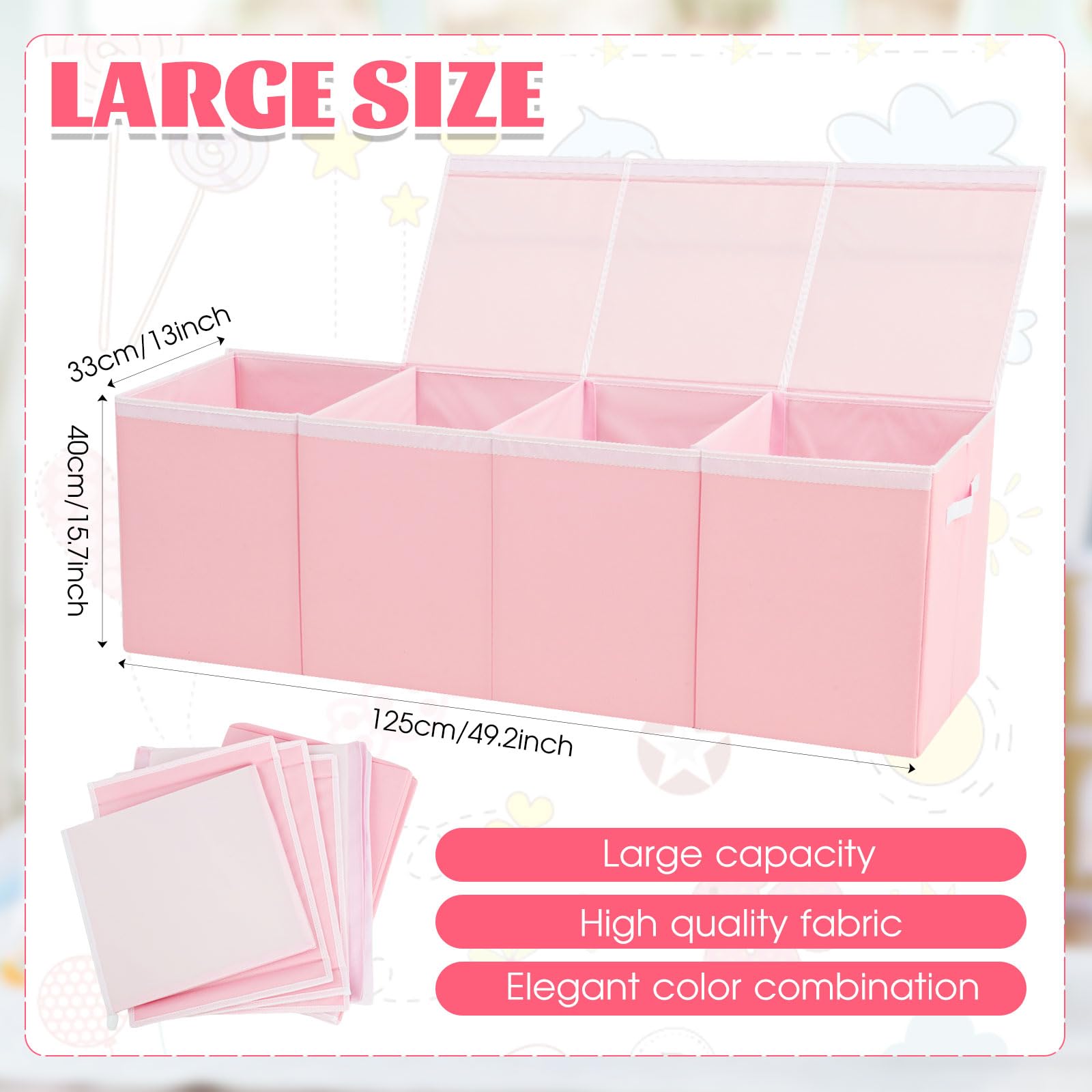 Patelai toy box lids open for easy access and quick cleanup