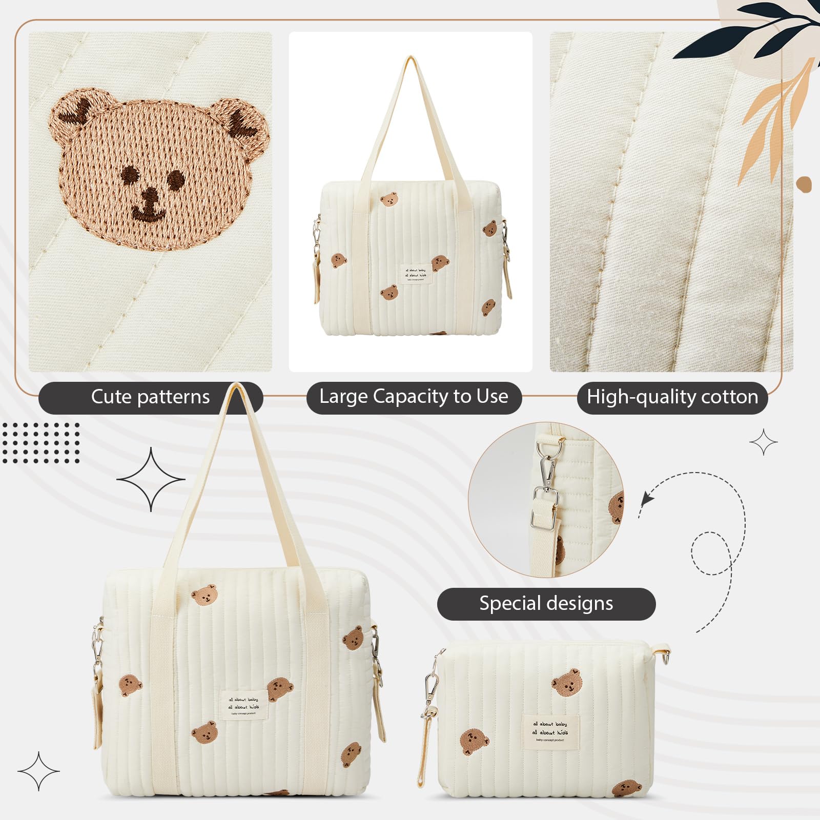 Paterr lightweight diaper bag easy to carry for walks and outings