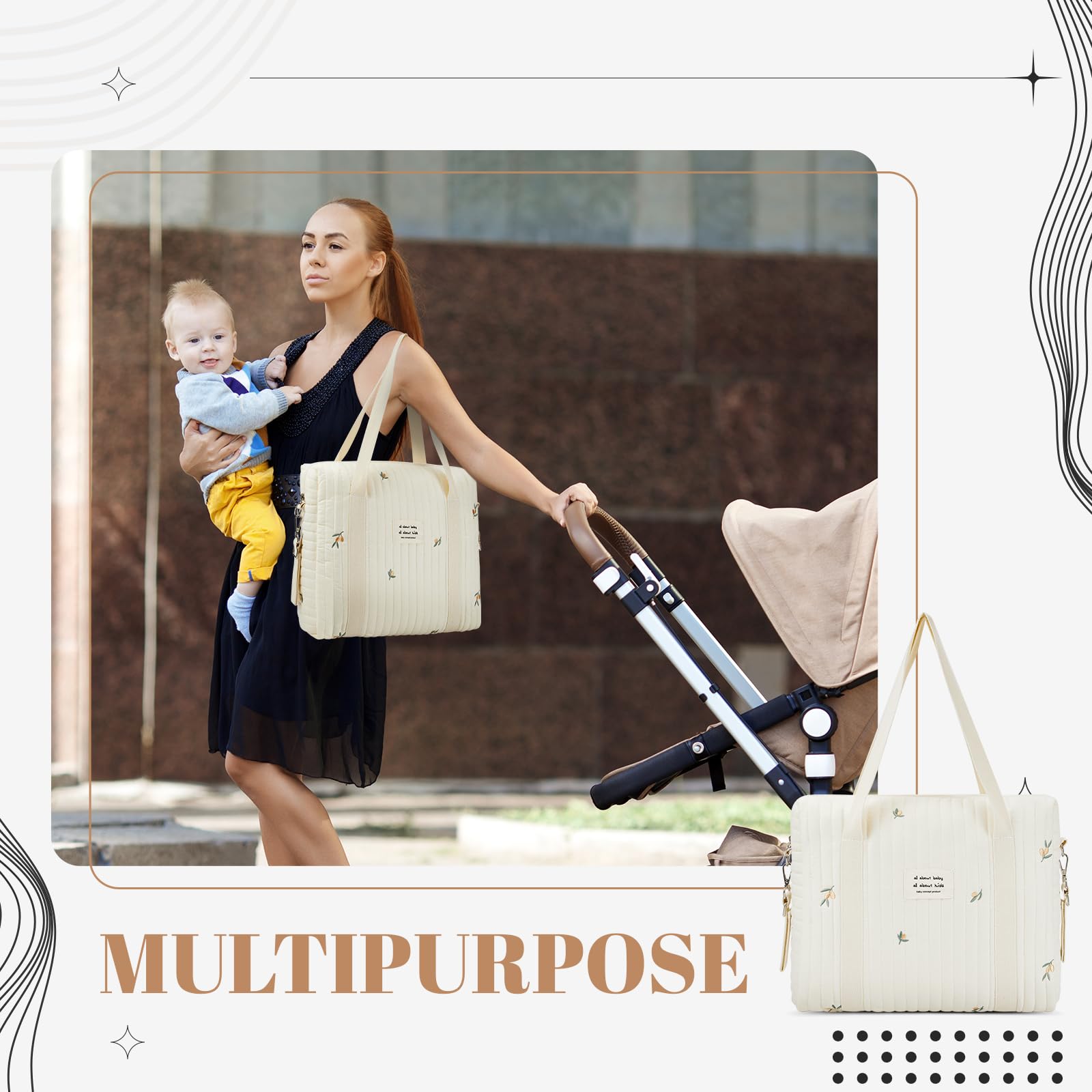 Paterr lightweight diaper bag designed for walking, shopping, and travel.