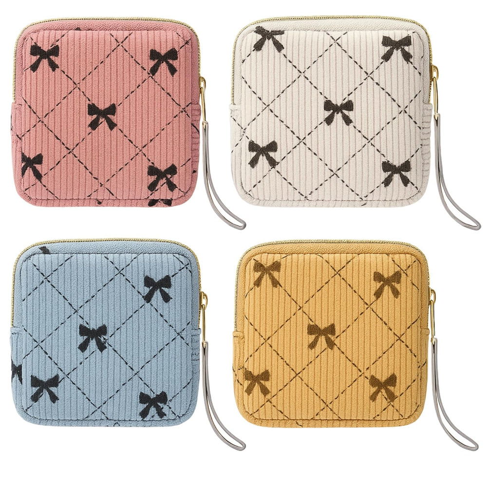 Paterr four-pack corduroy period bags for teen storage in a row