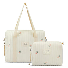 Paterr quilted diaper bag tote with tulip design, stylish storage solution.