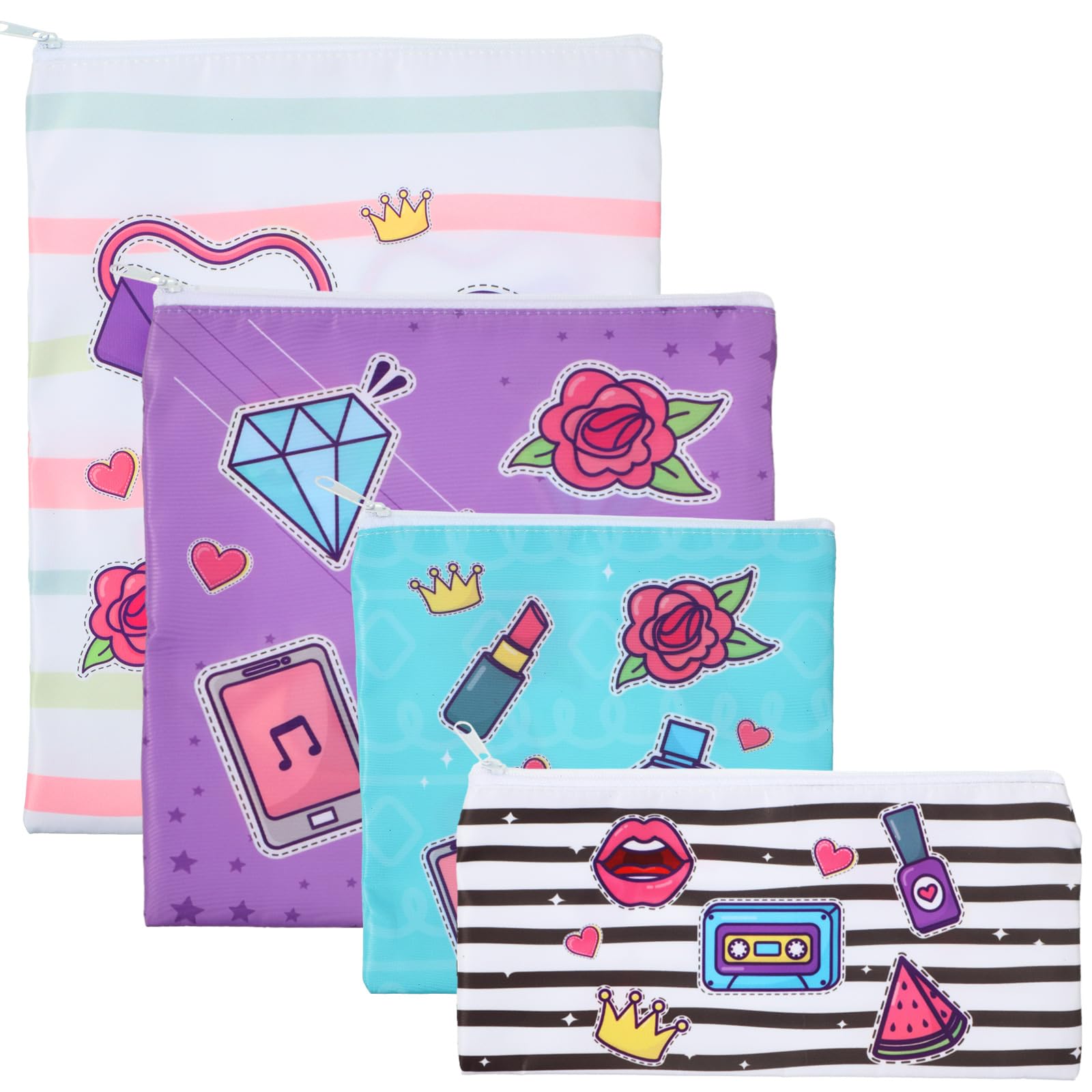 Paterr sandwich bags 8x10 top view for organized, reusable lunches on the go.