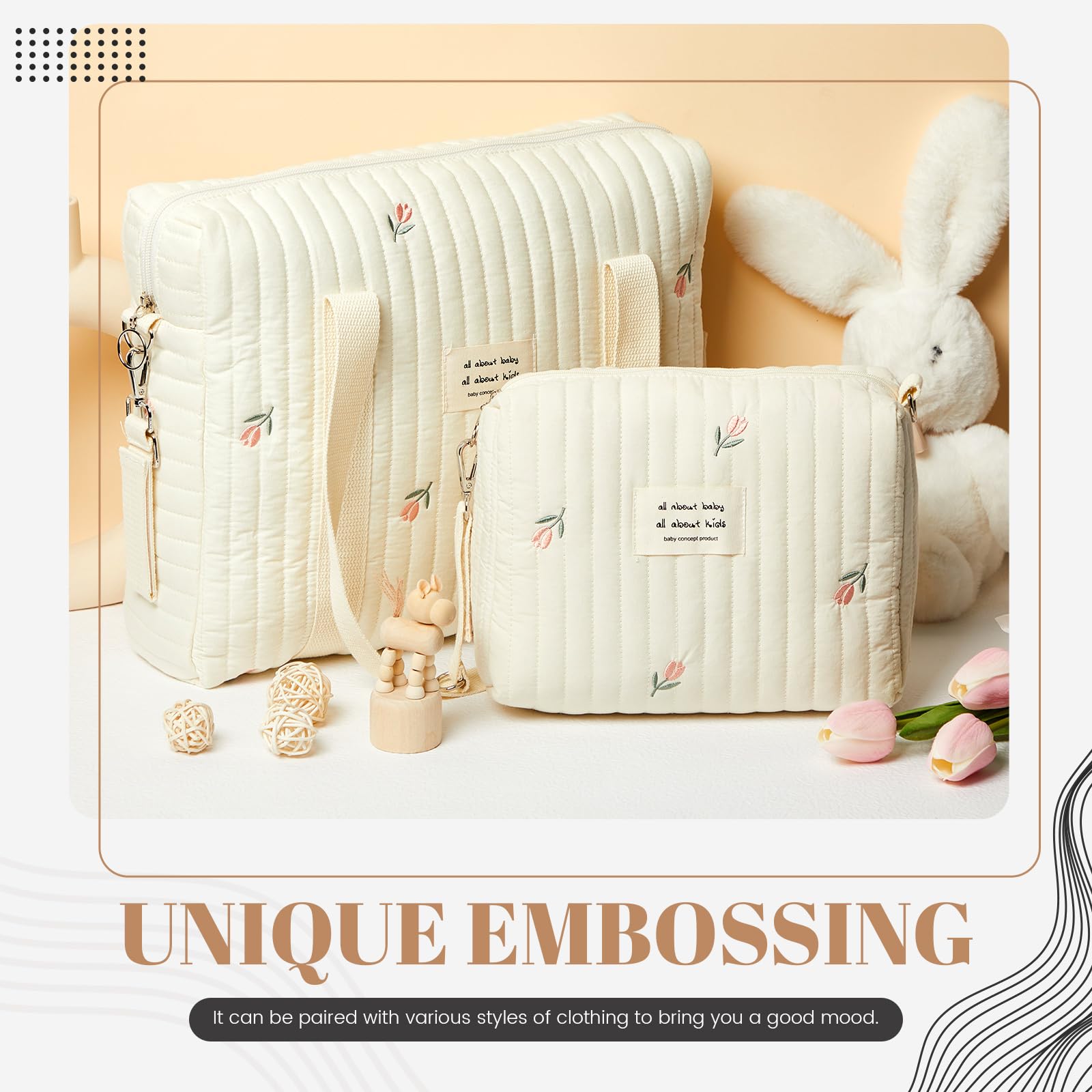Paterr small diaper tote compact size suitable for quick outings.