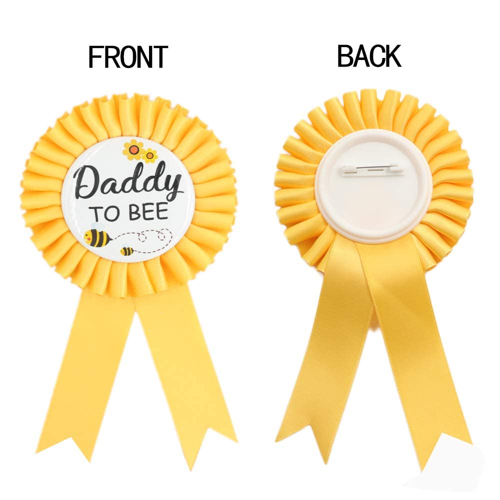 PATICARRY yellow satin badge material complements bright party themes.