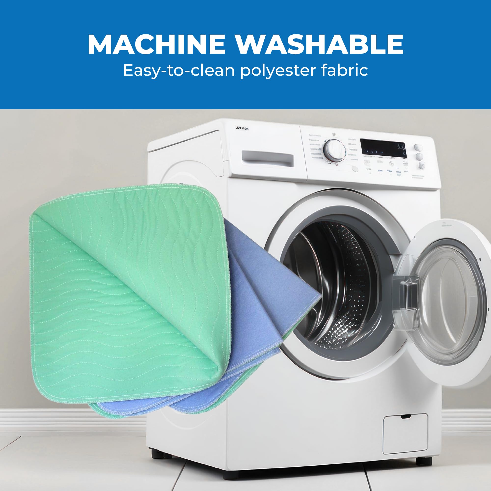 Patient Aid washable underpad protects beds during long-term use and washing cycles.