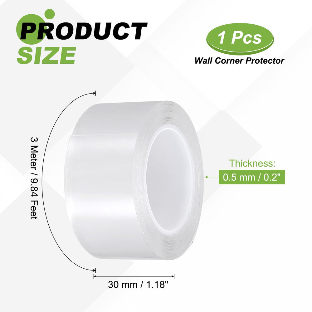 PATIKIL Clear Edge Protector Strip on table edge adds safety while preserving look.