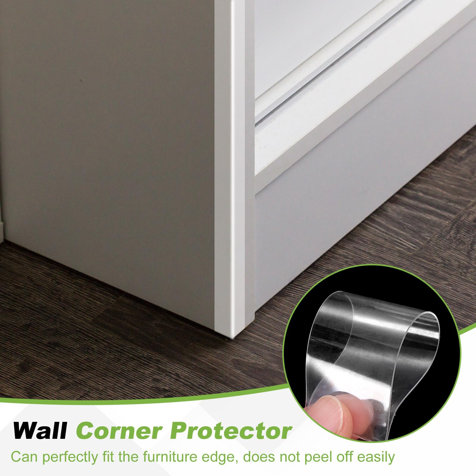 PATIKIL clear edge strip on countertop demonstrates waterproof and easy to clean protection