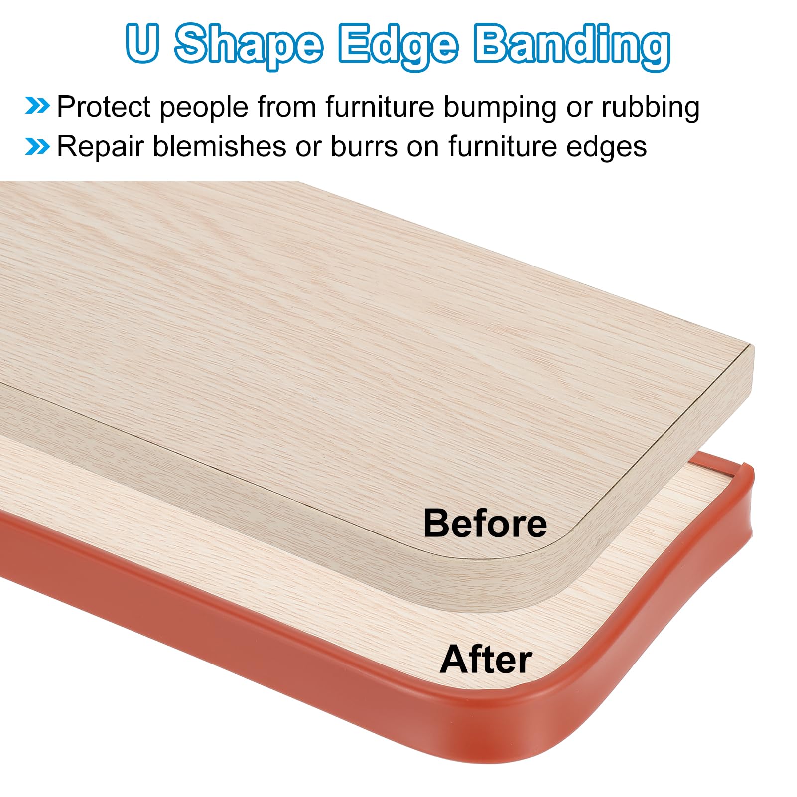 PATIKIL edge banding applied to a table edge giving a seamless finish.