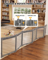 Patywaga foldable baby gate portable for travel and quick storage.
