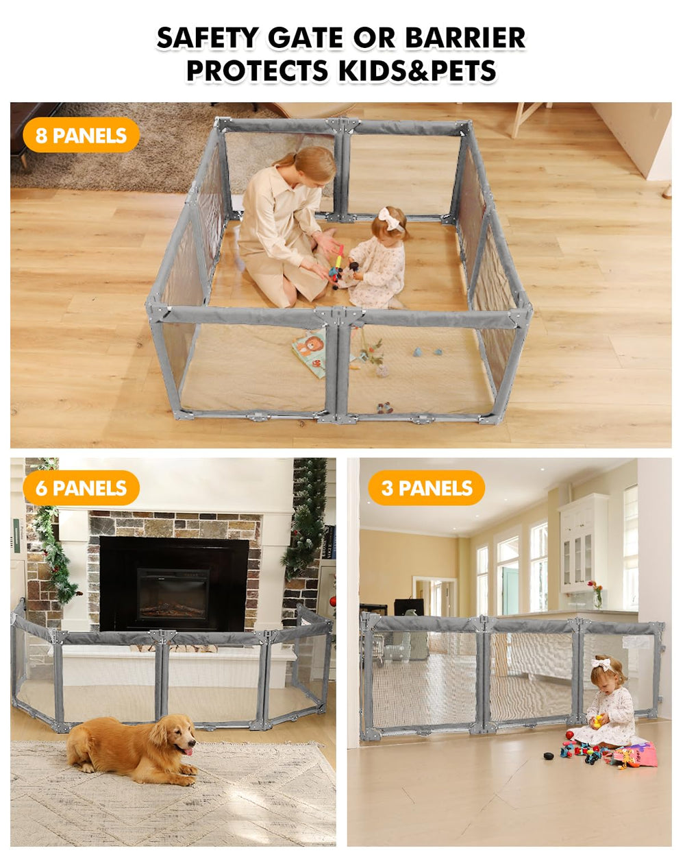 Patywaga heat-resistant mesh playpen demonstrates sturdy protection in busy family spaces.