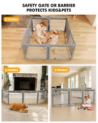 Patywaga heat-resistant mesh playpen demonstrates sturdy protection in busy family spaces.