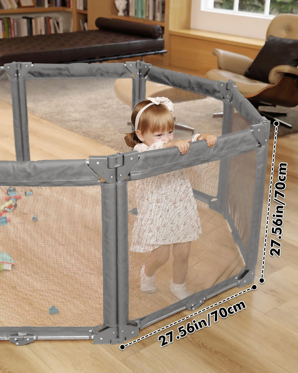 Patywaga indoor-outdoor safety barrier keeps kids and pets securely contained.