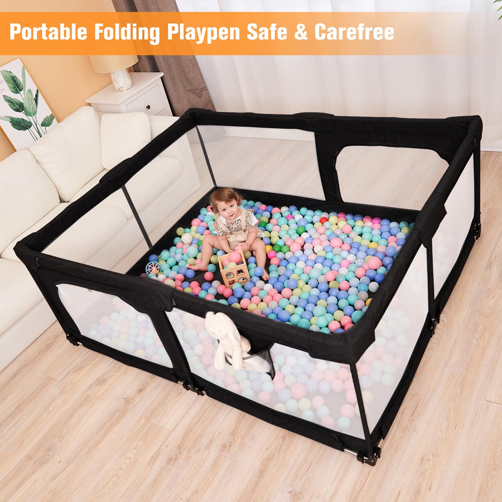 PATYWAGA foldable playpen compact for easy storage after playtime