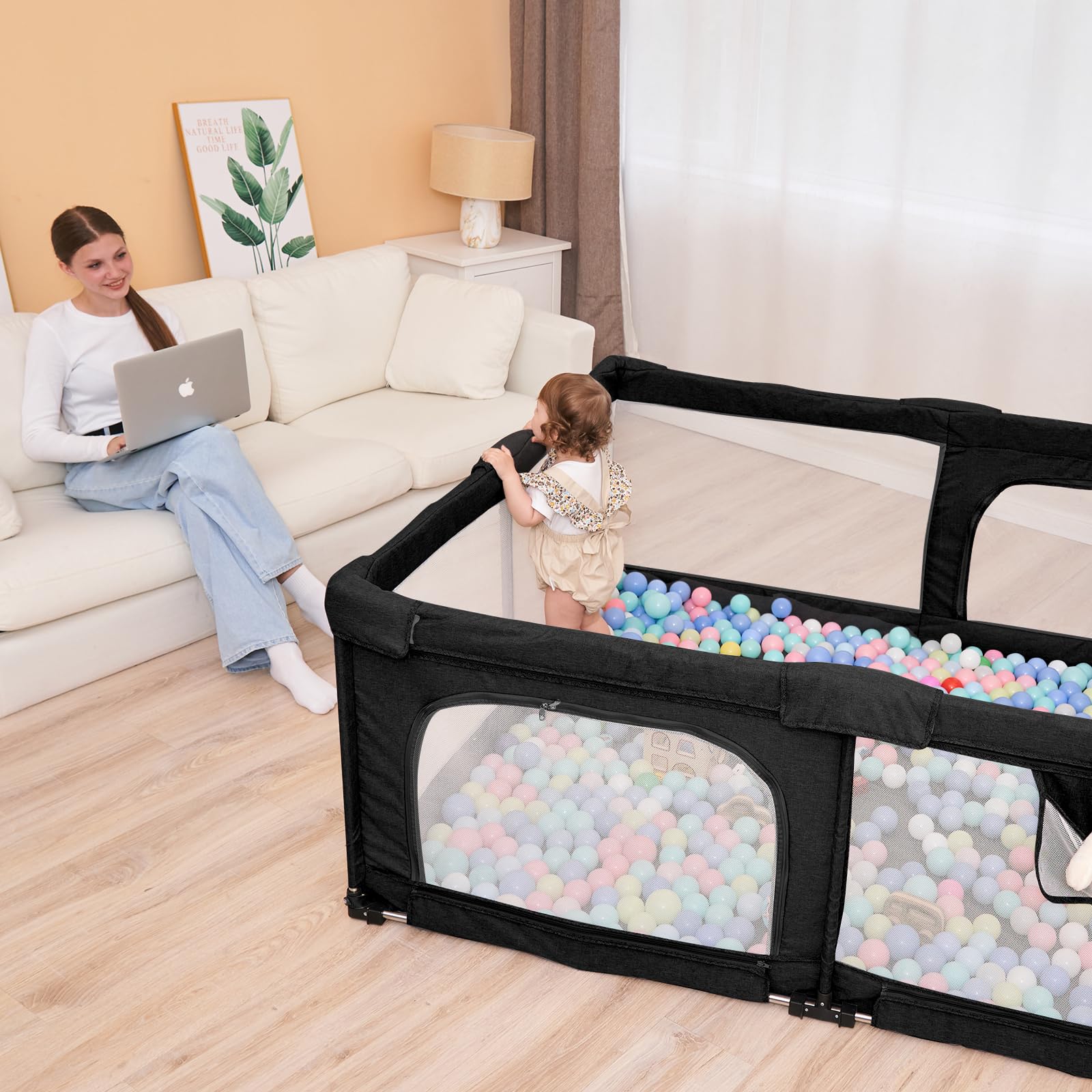 PATYWAGA portable travel playpen with carry bag for trips