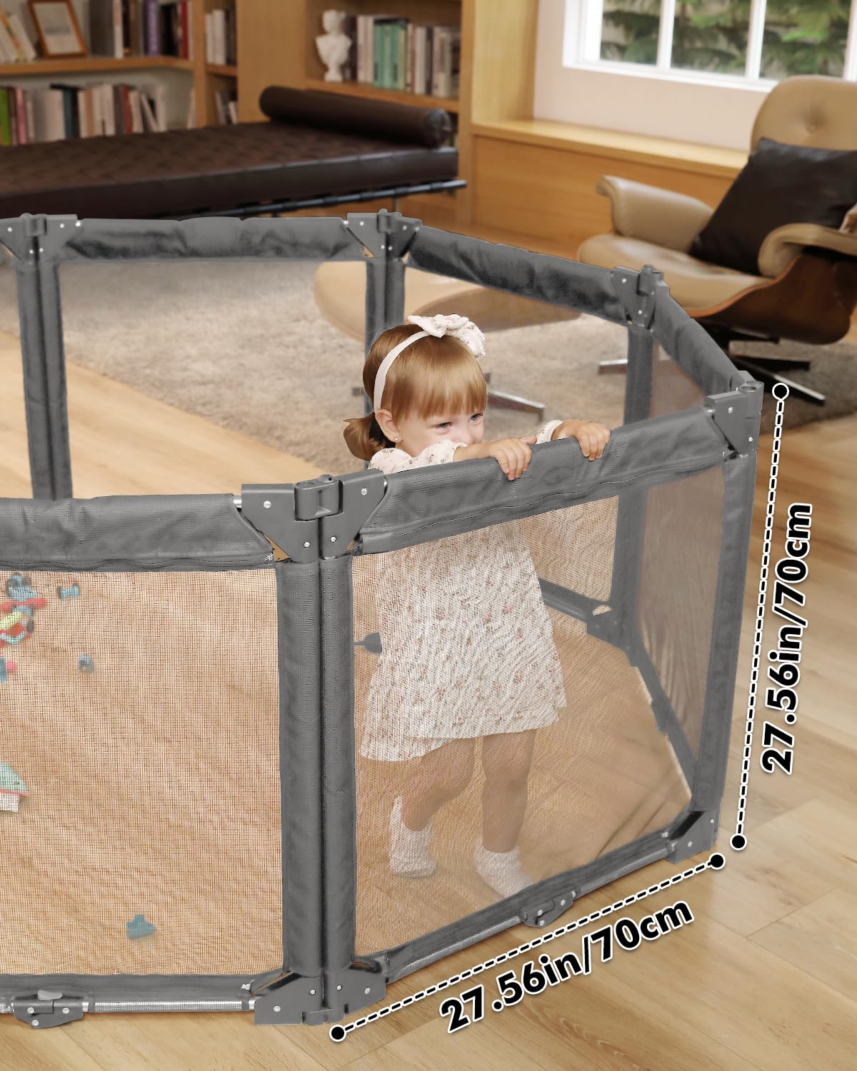 Patywaga three-panel adjustable-fit adapts to irregular spaces.