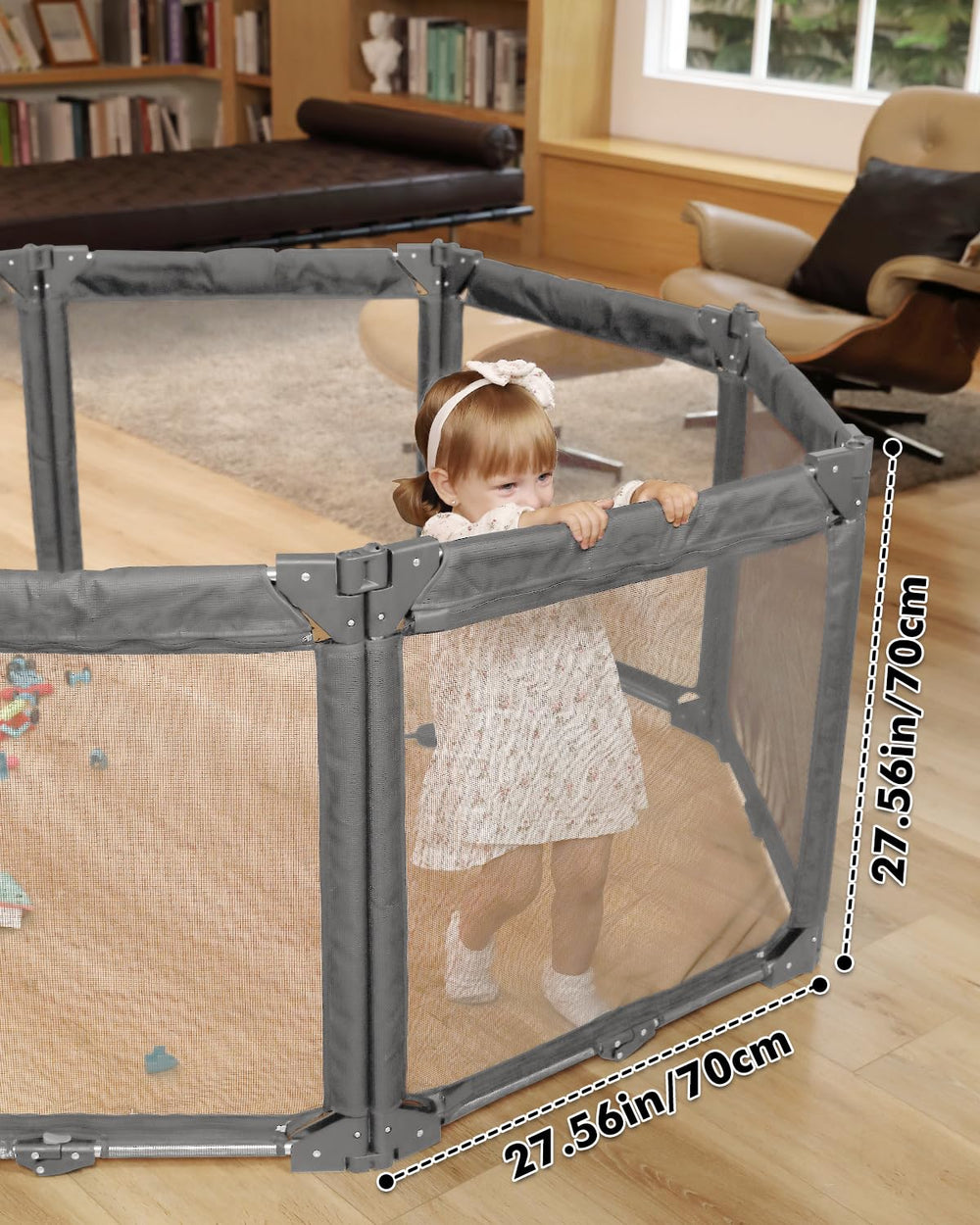 Patywaga three-panel adjustable-fit adapts to irregular spaces.