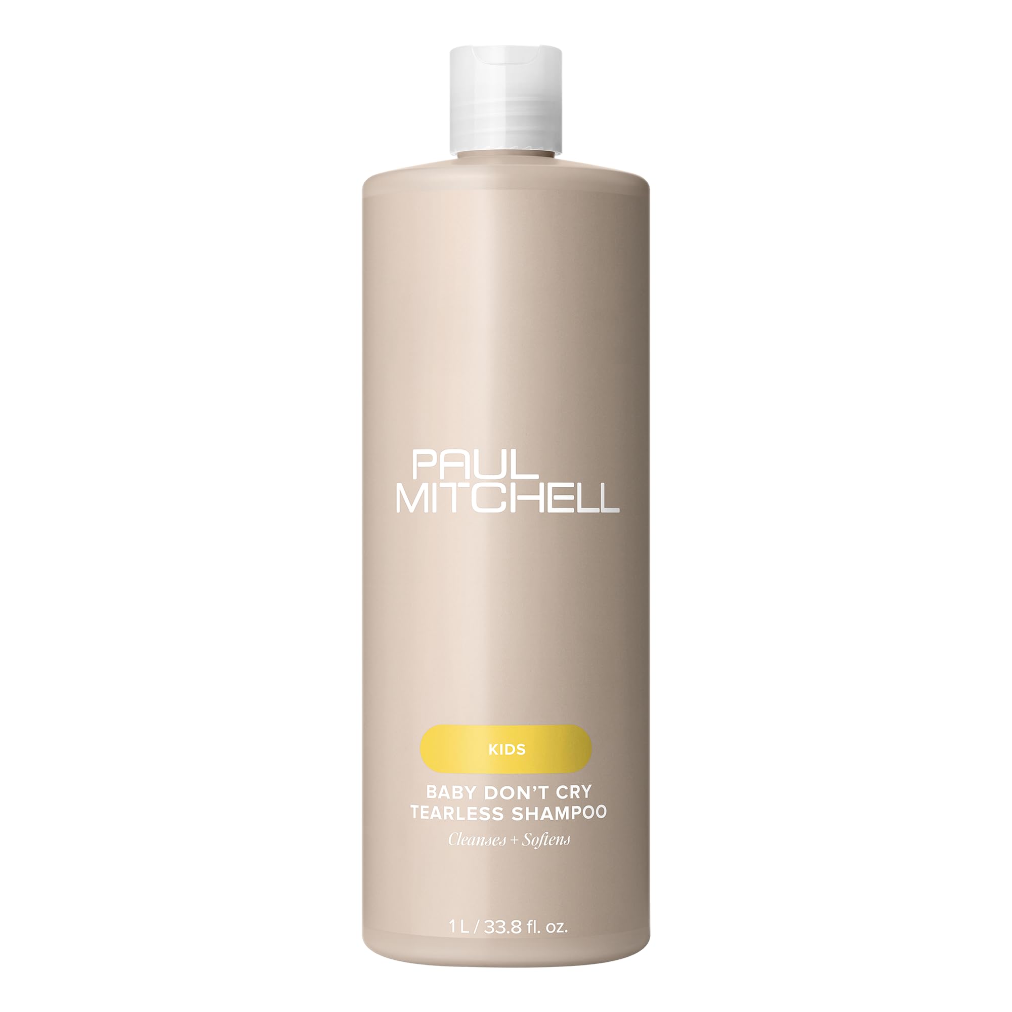 Paul Mitchell Baby Don’t Cry tearless bottle showing gentle cleansing for kids