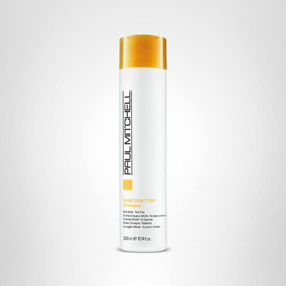 Packaging shot highlighting PCR materials and recyclability for Paul Mitchell Baby Don't Cry.