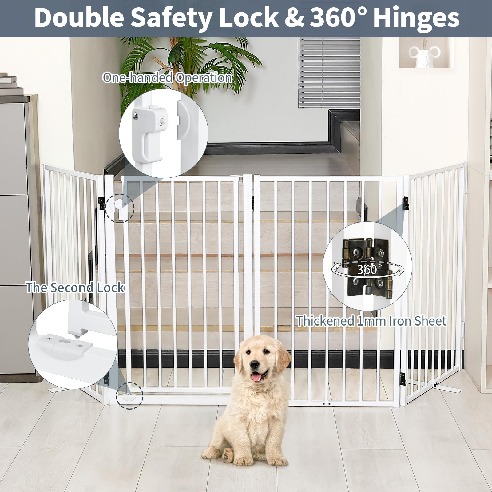 Paulmele 360-degree hinge panels enable flexible layouts for wide openings.