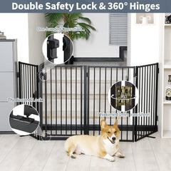 Paulmele gate with 360 degree hinges for flexible configurations