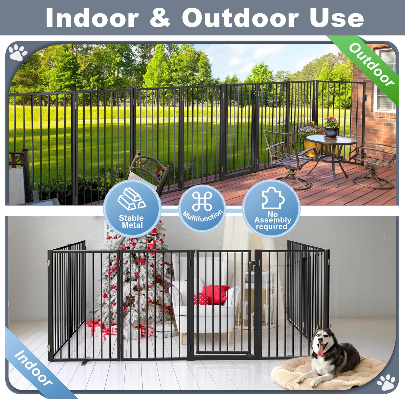 Paulmele gate anti-slip feet keep it steady on decks