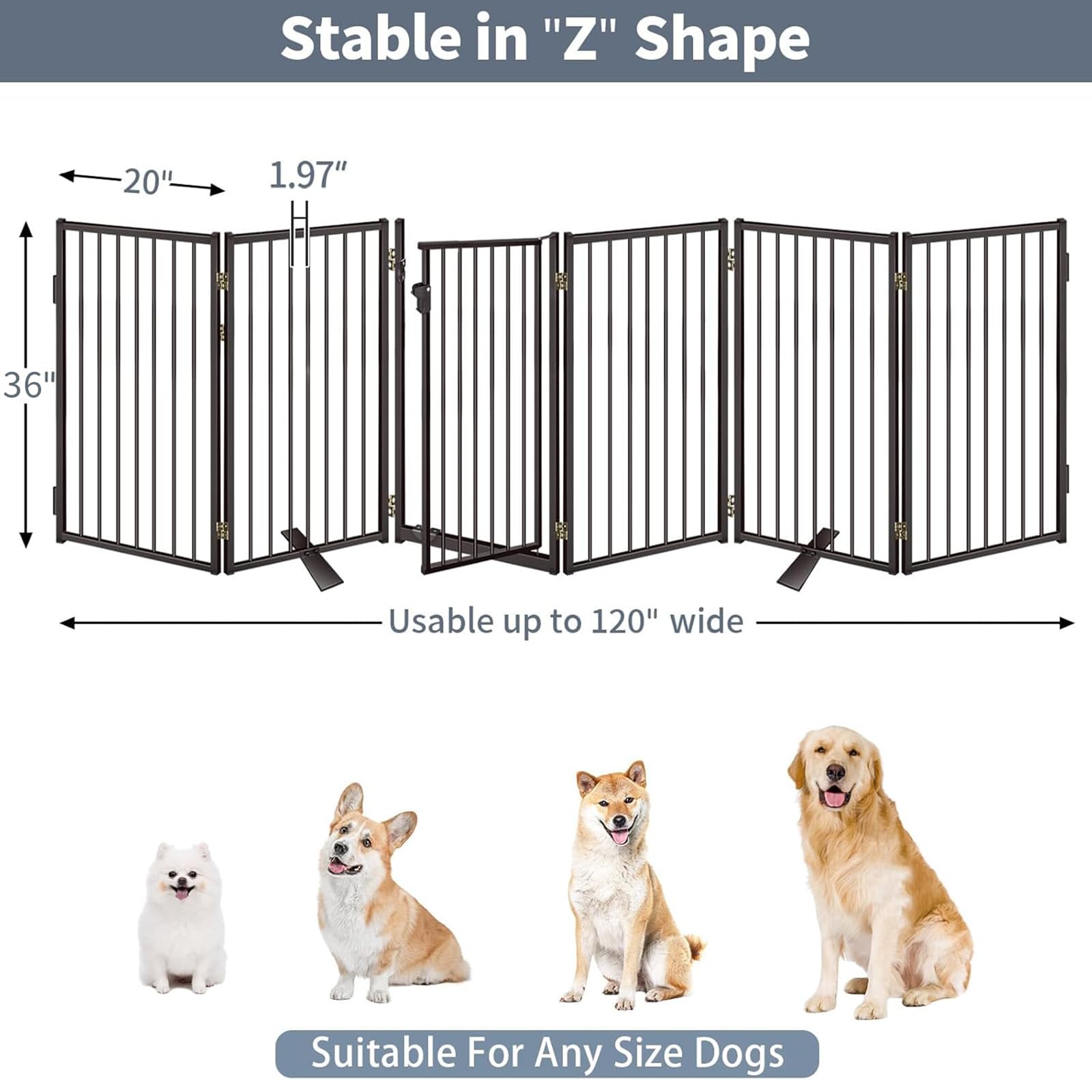 Paulmele anti-slip foot rubber keeps the gate steady on any surface.