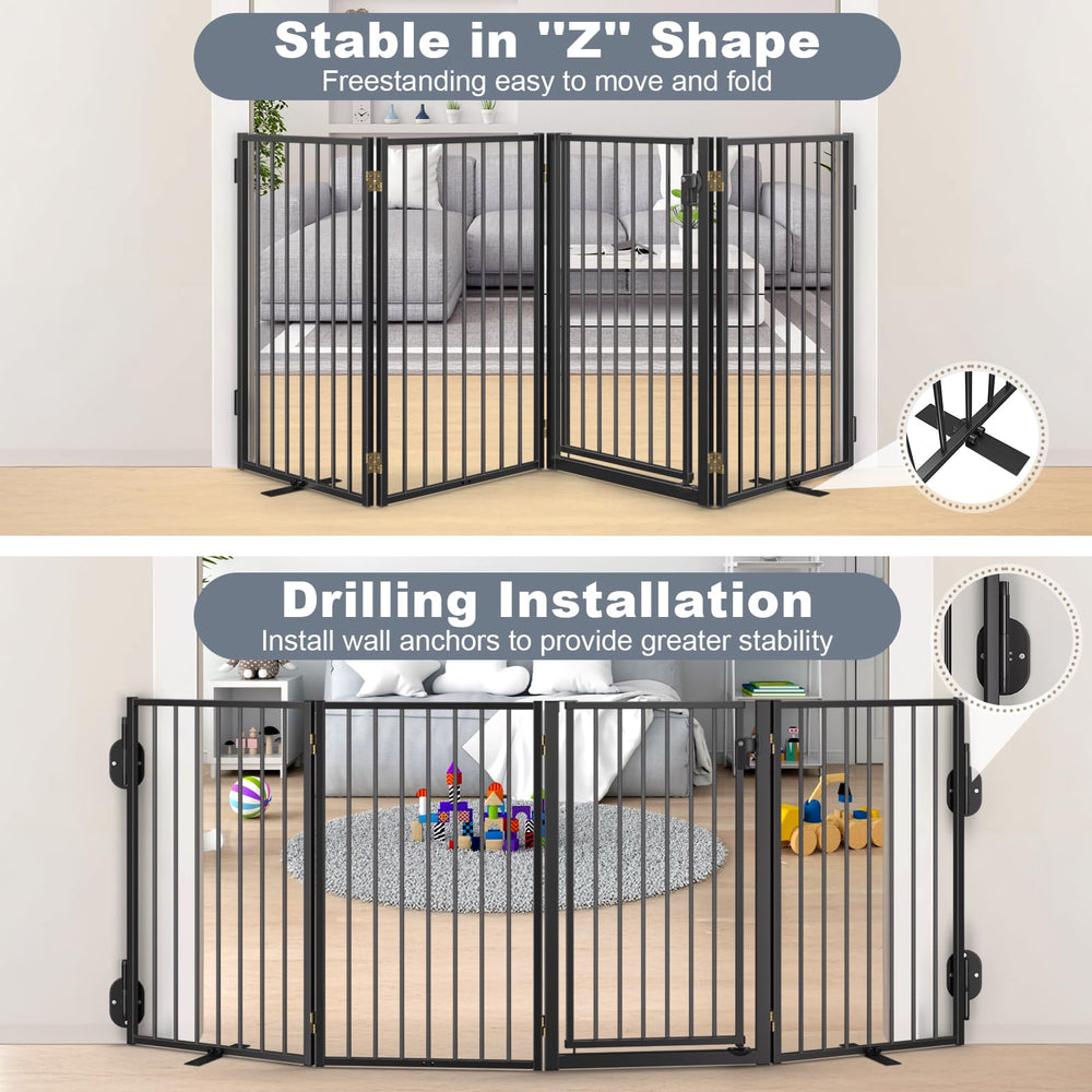 Paulmele gate anti slip feet stabilize freestanding use