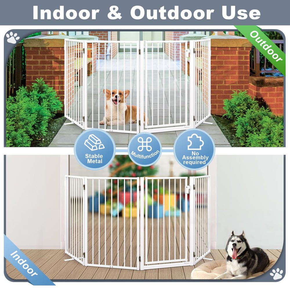 Paulmele gate shows stable base with anti-slip feet for steady placement.