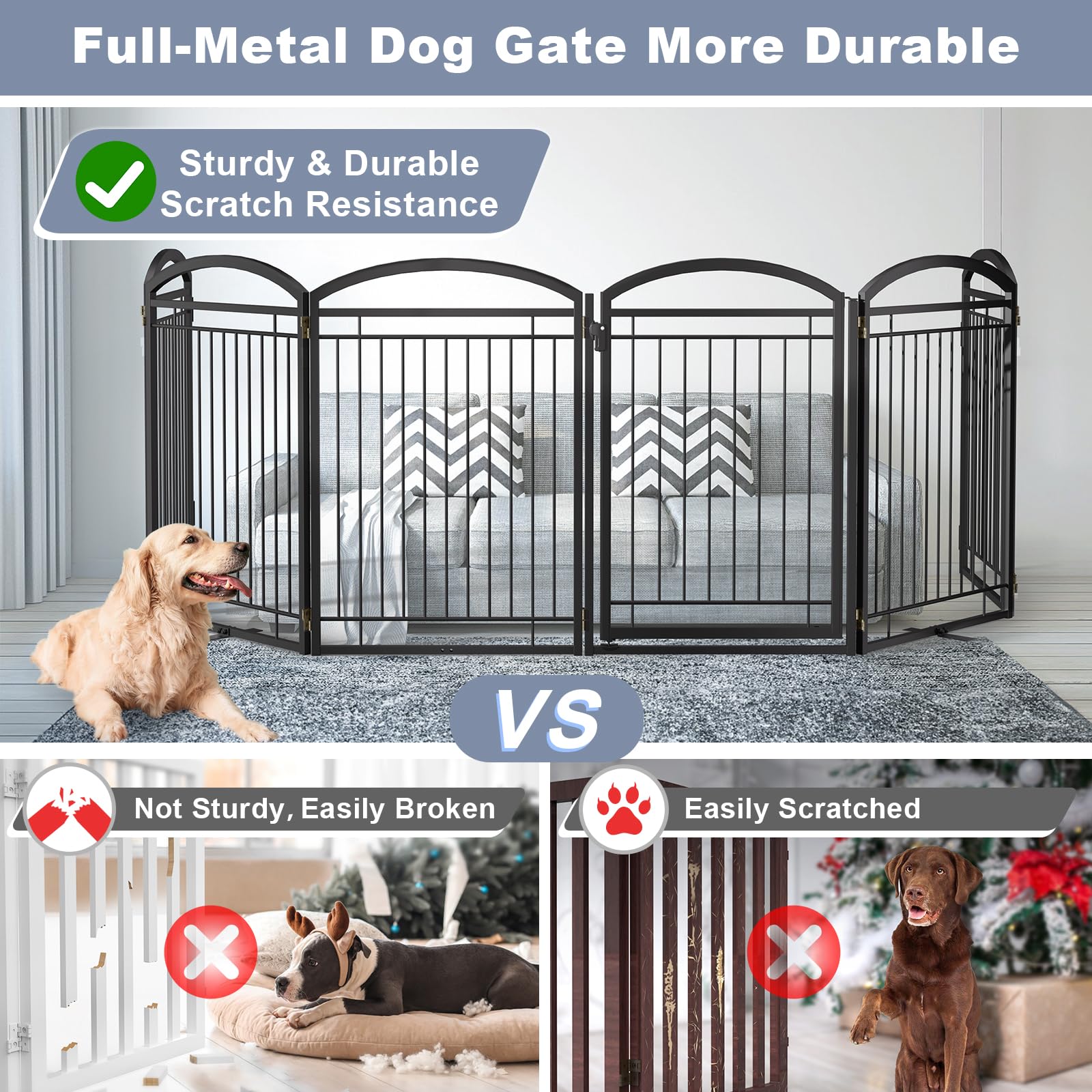 Paulmele door-walk-through dog gate enables easy passage without lifting.