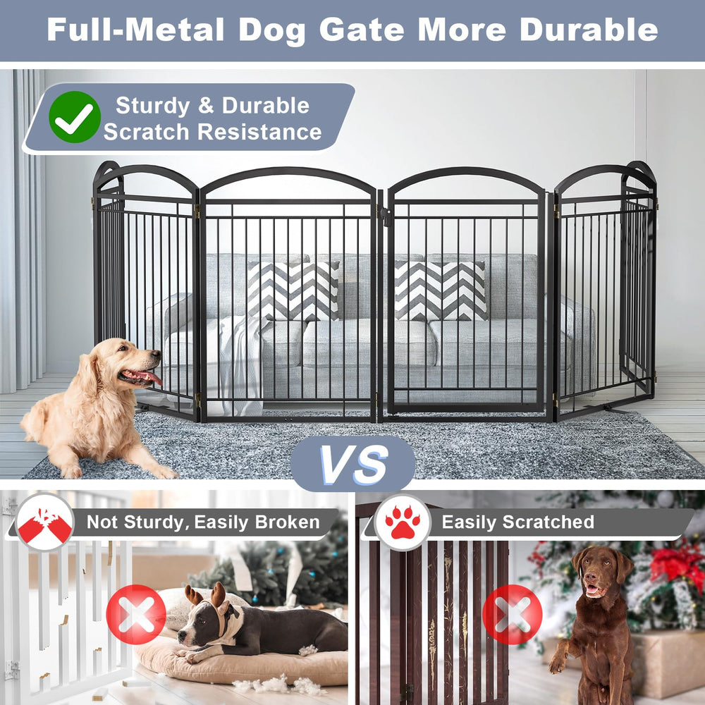 Paulmele door-walk-through dog gate enables easy passage without lifting.