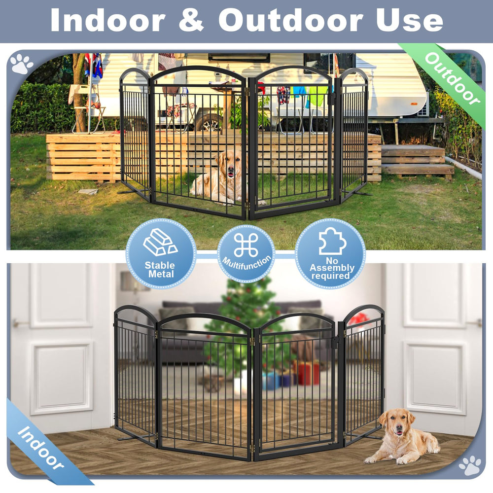 Paulmele walk-through gate with double lock keeps pets secure