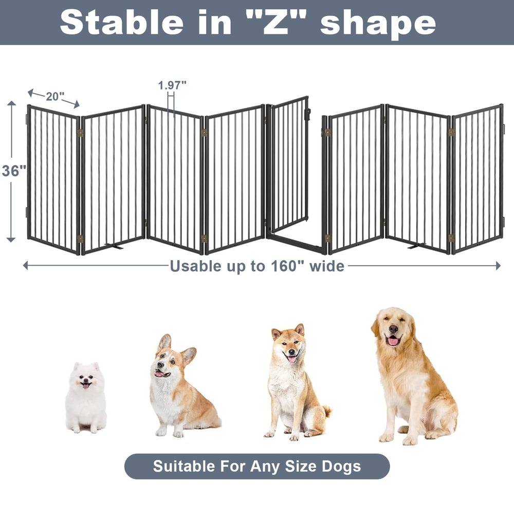 Paulmele 36-inch tall gate blocks tall openings without wall mounting.