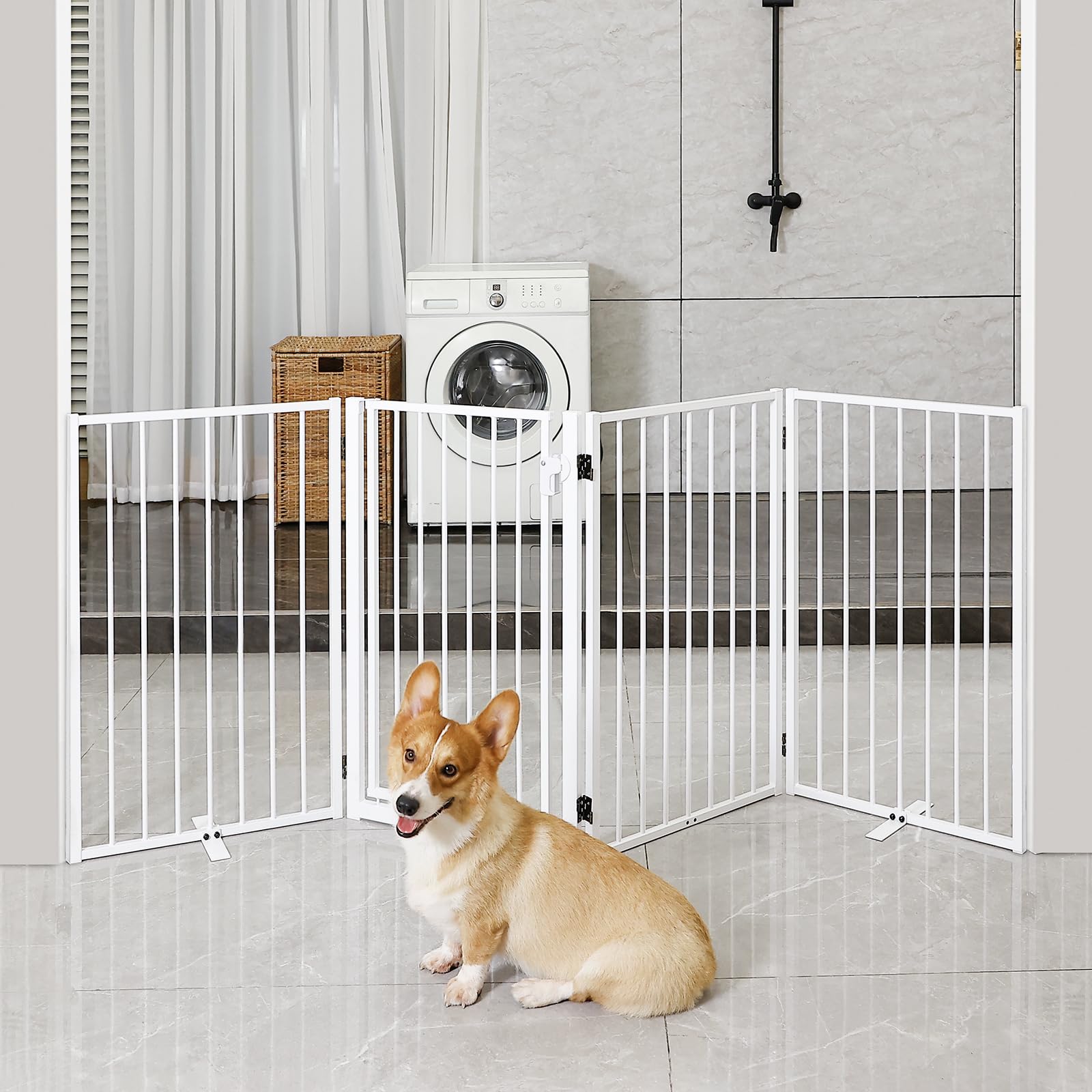 Paulmele foldable design supports easy movement and storage for pet gates.