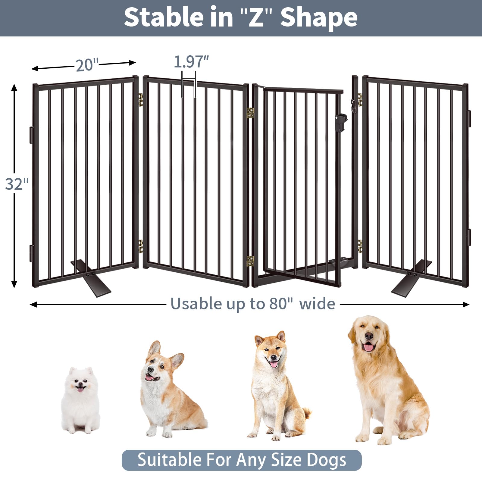 Paulmele gate fits large openings on decks and yards