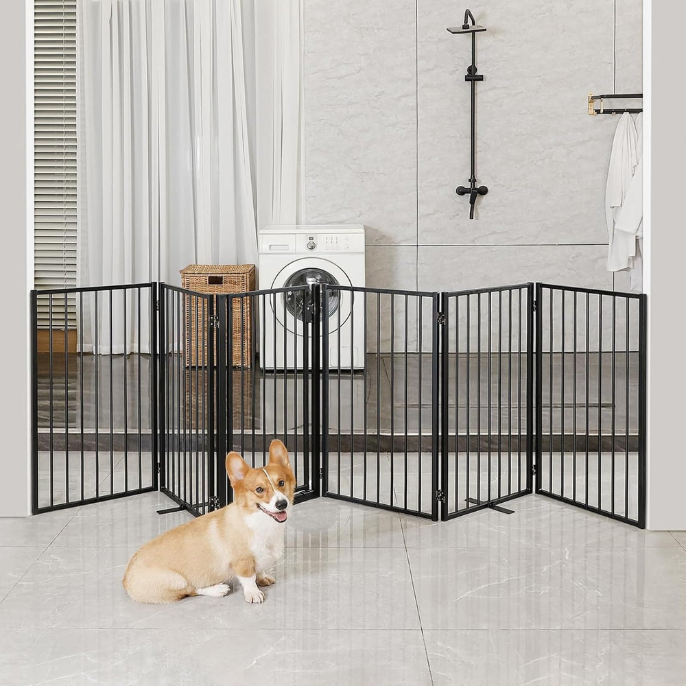 Paulmele metal gate suitable for outdoor and indoor use from doorway to deck.