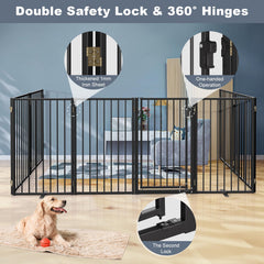 Paulmele dog gate with wall mount option for stability