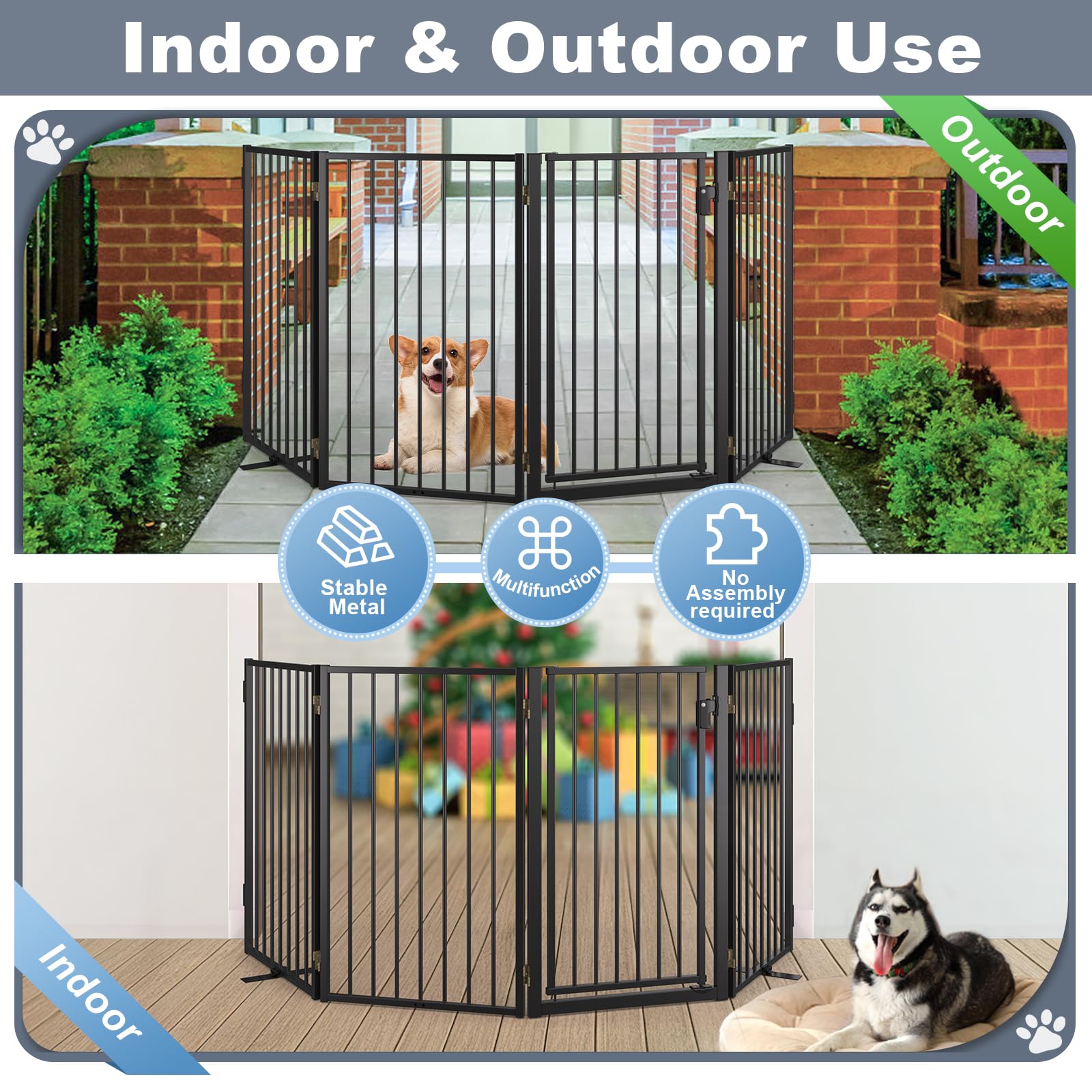 Paulmele gate can be freestanding or wall mounted for flexibility