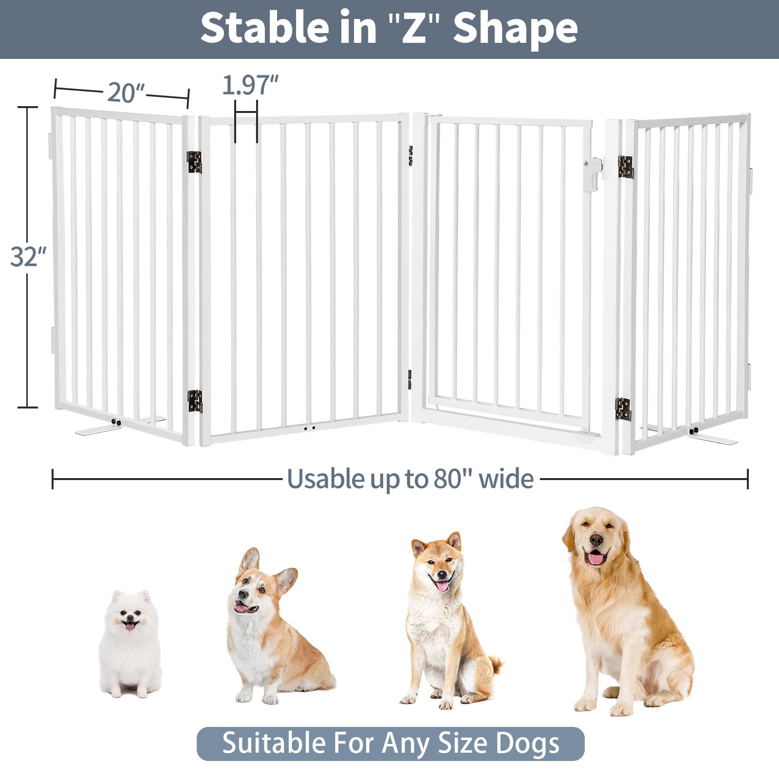 Paulmele wide gate fits decks and porches for pet containment.