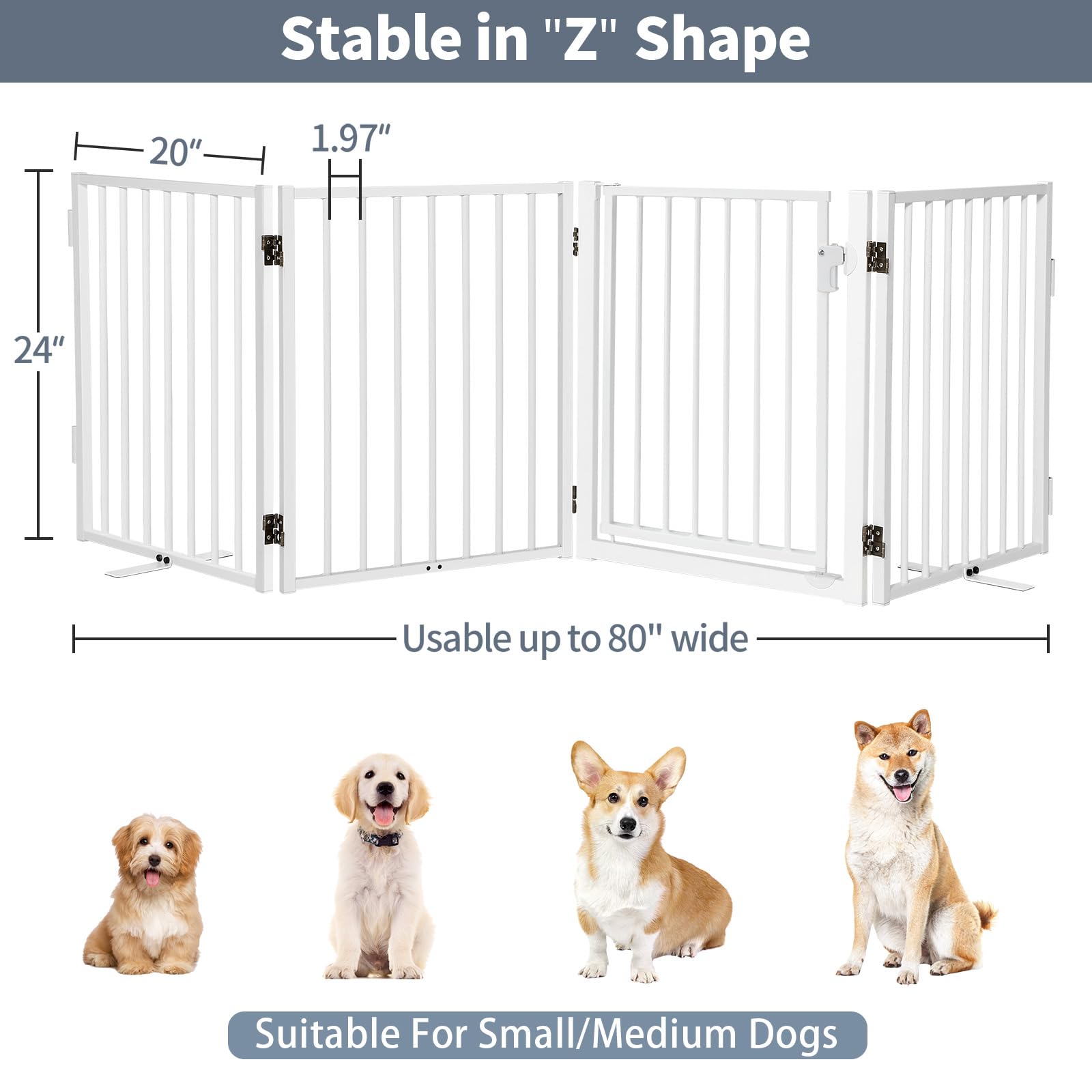 Paulmele gate installed across a doorway, suitable for indoor-outdoor use.