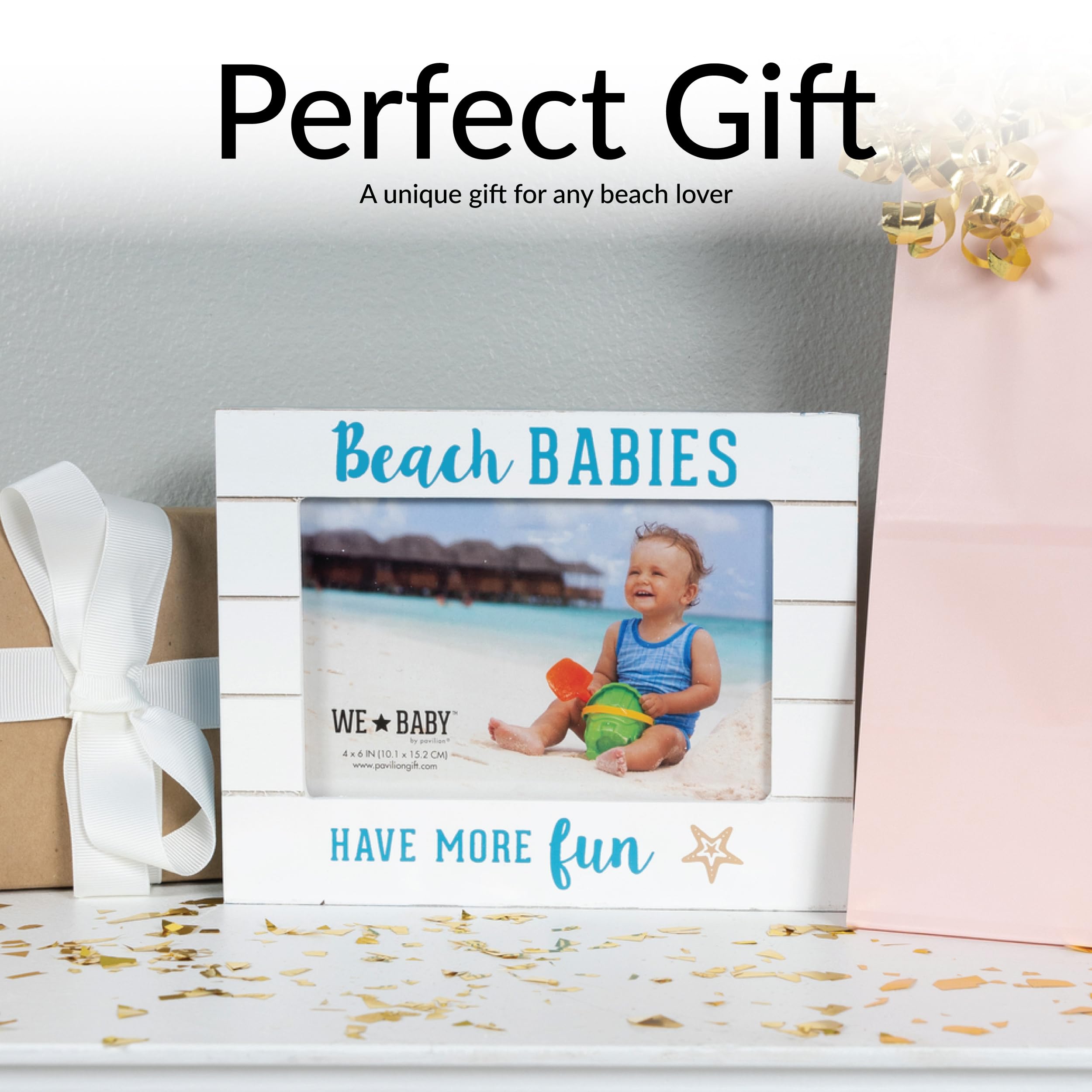 Pavilion Beach Babies frame coastal decor scene complements beach homes.