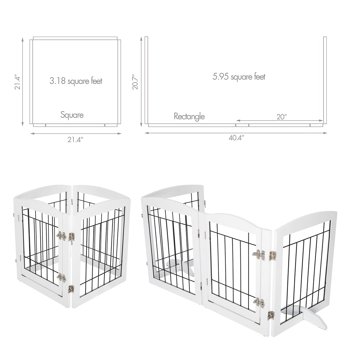 PAWLAND 80-inch wide gate in bright white finish for large spaces.