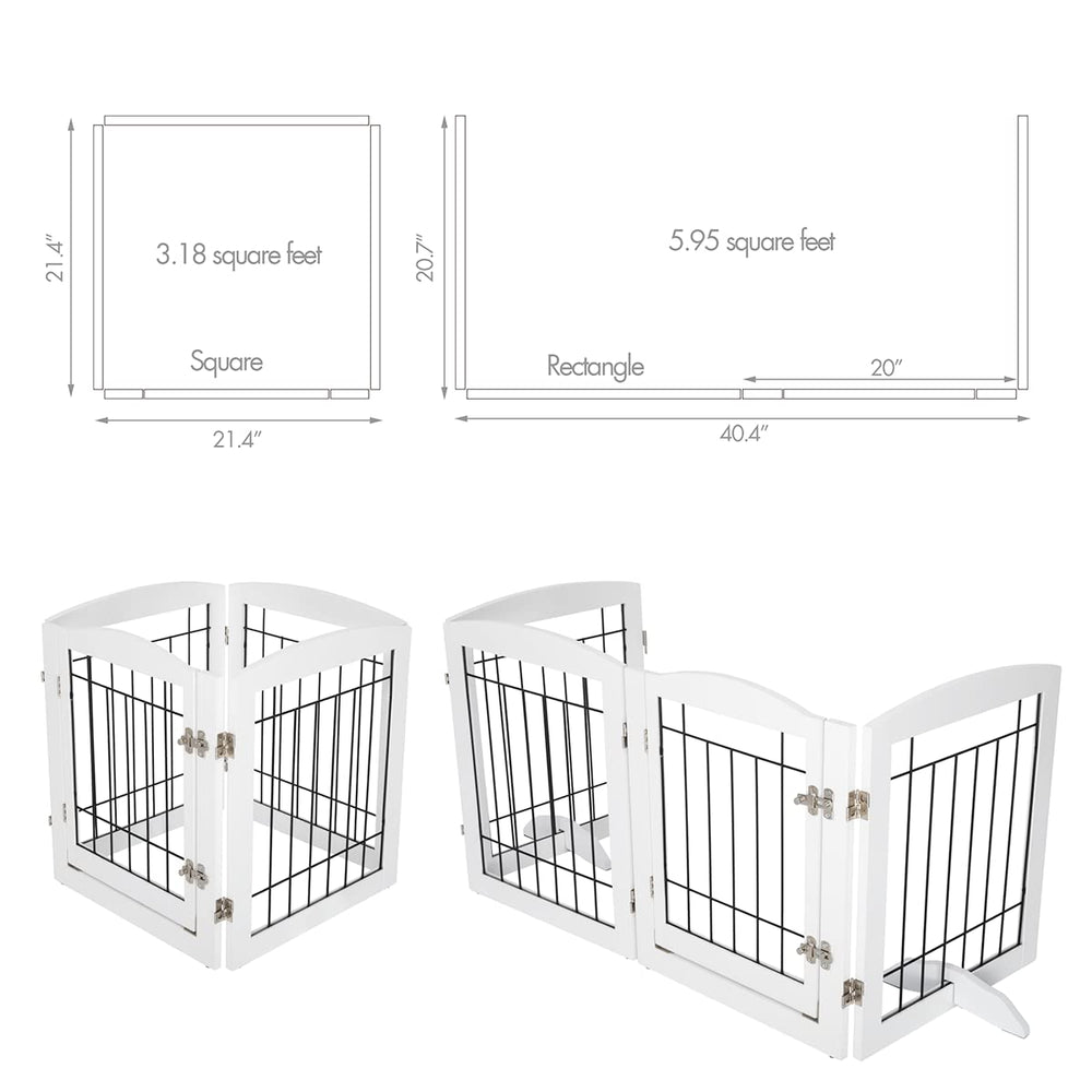 PAWLAND 80-inch wide gate in bright white finish for large spaces.