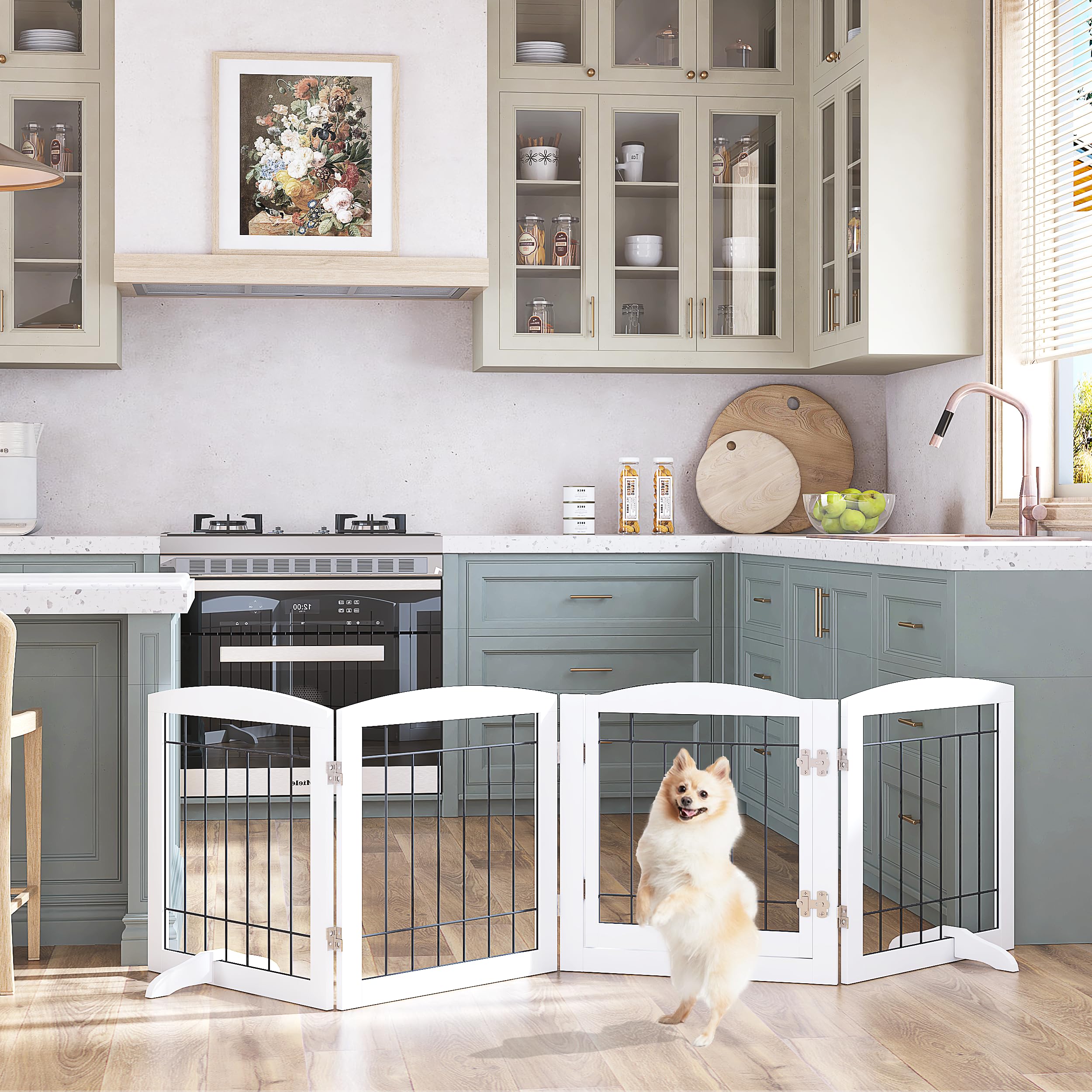 PAWLAND four-panel configuration demonstrating flexible layout for doorways.