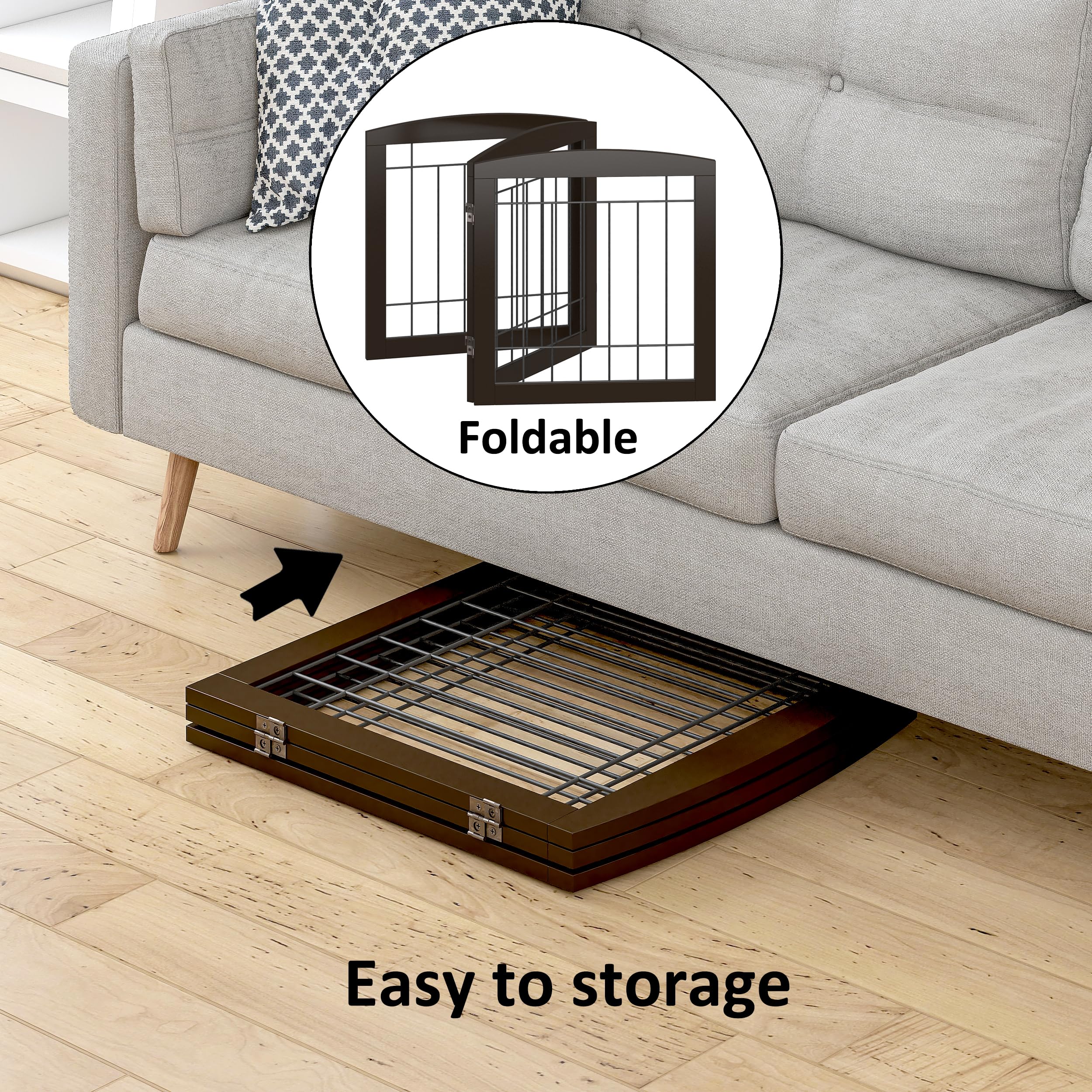 PAWLAND gate features non-slip feet to protect floors.