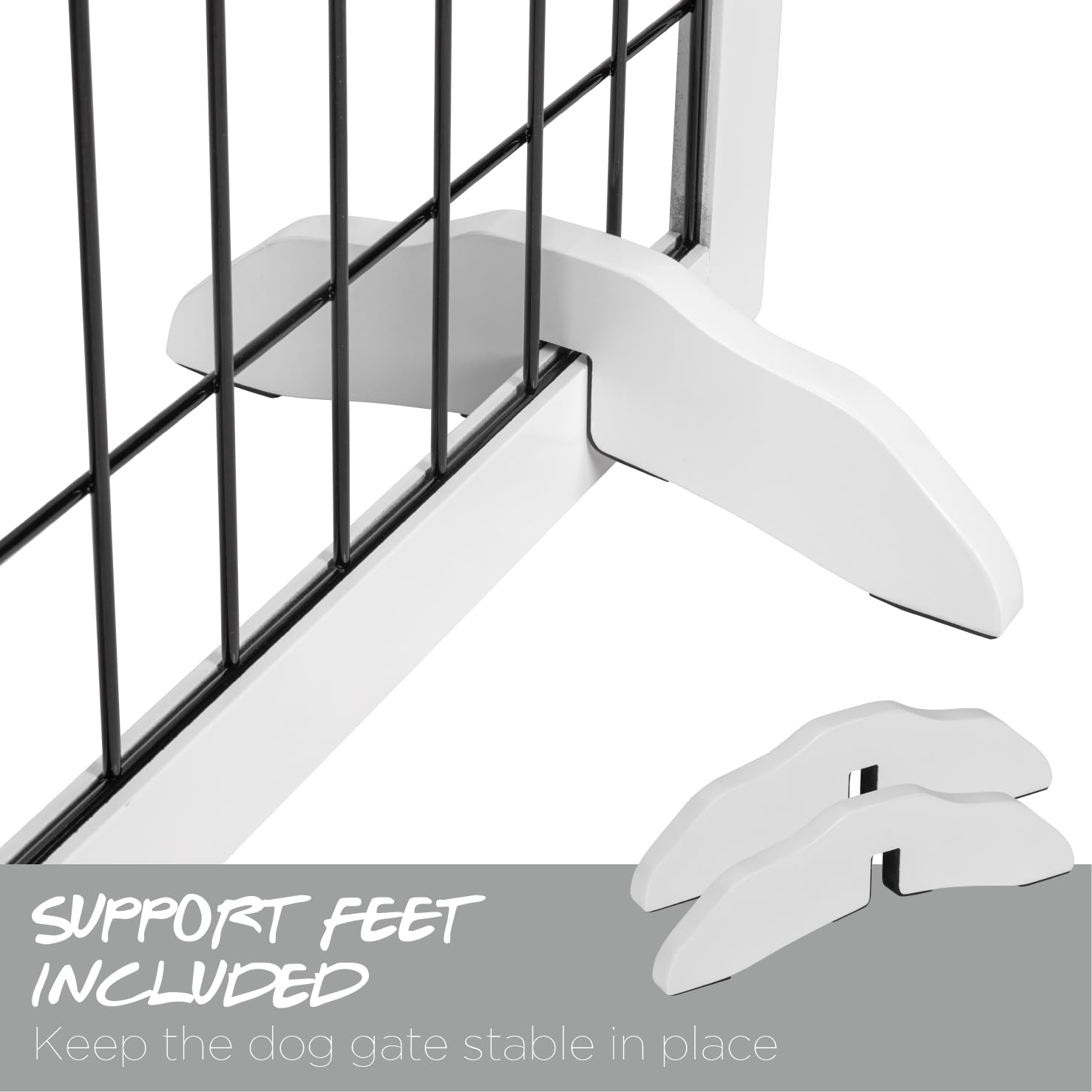 PAWLAND support feet included for extra gate stability