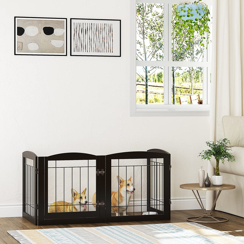 PAWLAND walk-through door gate showing convenient access and lockable feature