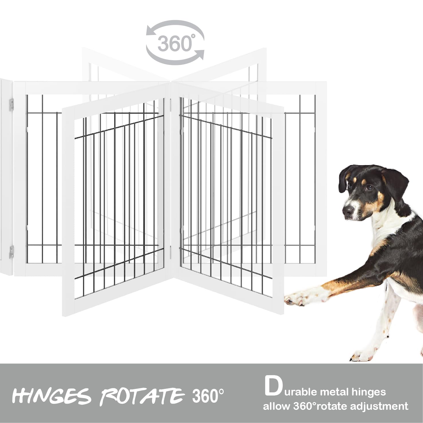 PAWLAND gate across a doorway near stairs for safe pet access